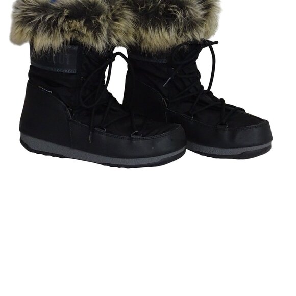 Moon Boot Waterproof Winter Ski Snow Boots With Faux Fur Trim Women Size 7 - Picture 2 of 14